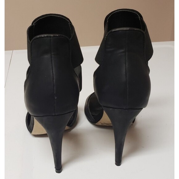 Michael Antonio Black Stiletto Open Toe Cutout Padded Beaded Shoe 7.5 PO G - Picture 7 of 14